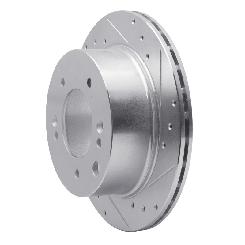 Kia Sorento Brake Rotor (1) - Rear Right - R1 Concepts - Drilled & Slotted - Silver - `03-`06